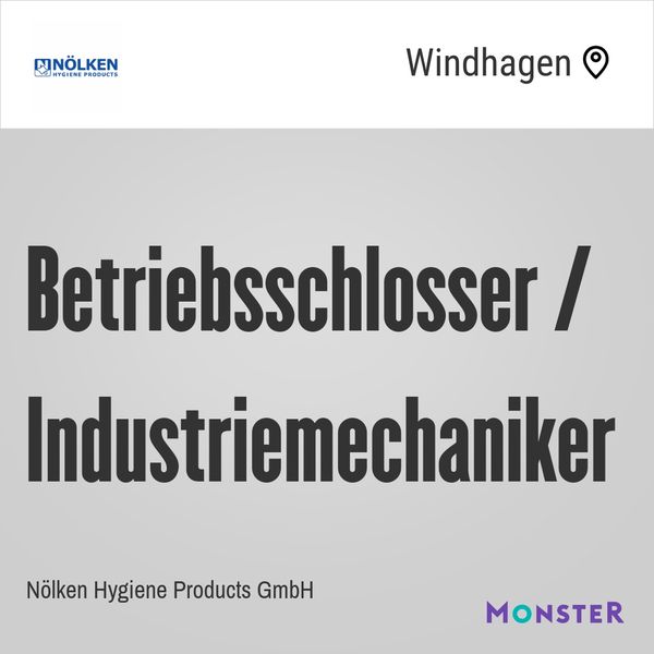 Betriebsschlosser / Industriemechaniker